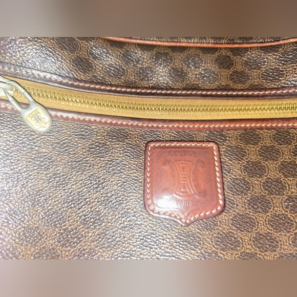 Clean Authentic Vintage Celine Brown Leather Macadam Crossbody - Picture 3 of 11